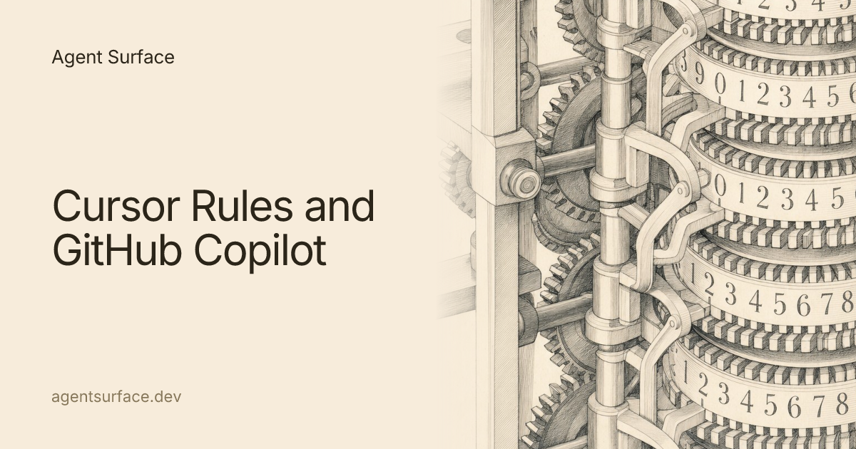 Cursor Rules and GitHub Copilot — Agent Surface